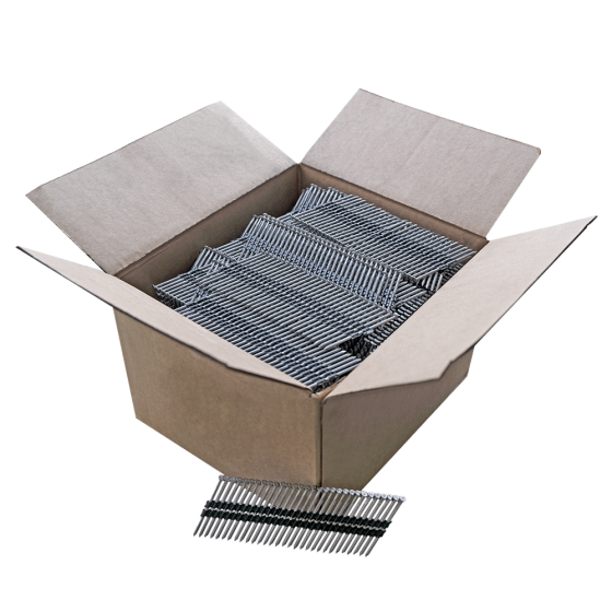 Реечные гвозди 21 градус 2,8x80 мм ершеные / 2400 шт // FROSP