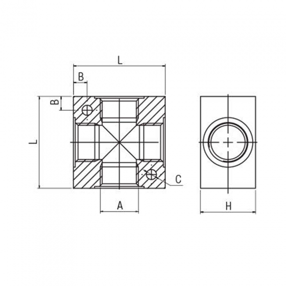 Крестовина алюминиевая Aignep 06040001103AG, с внутренней резьбой G1/4"