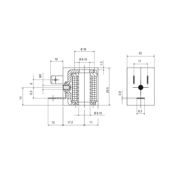 Катушка электромагнитная (соленоид) Aignep SOL01024C1000, 24V, 3 Вт