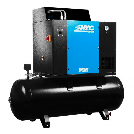 Винтовой компрессор ABAC MICRON.E 5,5 - 200 - 10 бар с осушителем, стартер звезда