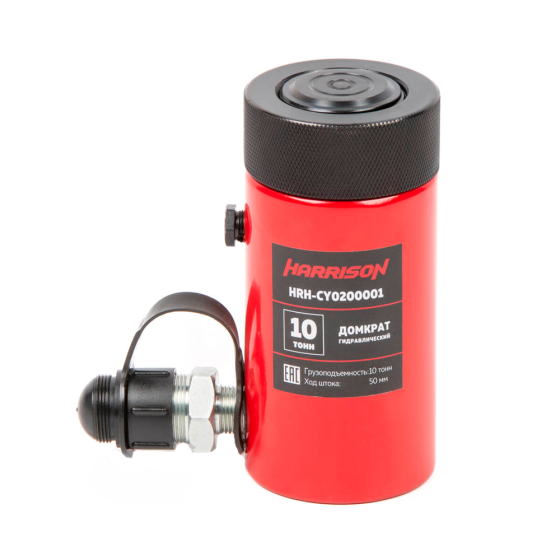 Домкрат гидравлический, однополостной, с фиксирующей гайкой 10 т, ход 50 мм [HRH-CY0200001]