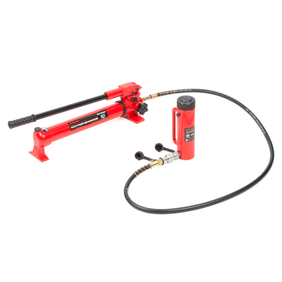 Домкрат гидравлический, однополостной, с фиксирующей гайкой 10 т, ход 100 мм [HRH-CY0200002]