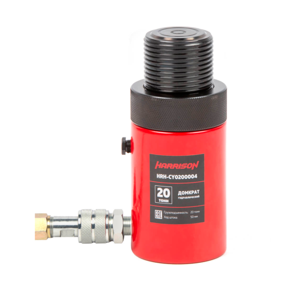 Домкрат гидравлический, однополостной, с фиксирующей гайкой 20 т, ход 50 мм [HRH-CY0200004]