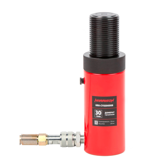 Домкрат гидравлический, однополостной, с фиксирующей гайкой 30 т, ход 100 мм [HRH-CY0200008]