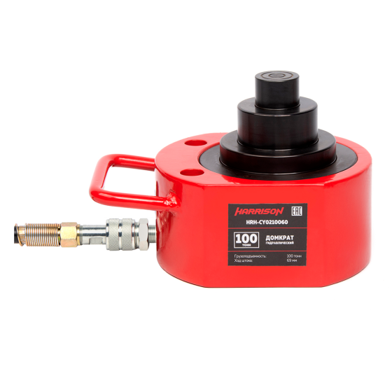 Домкрат гидравлический, телескопический, однополостной 100 т, ход 69 мм [HRH-CY0210060]