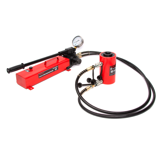 Домкрат гидравлический с полым штоком, двухполостной 30 т, ход 100 мм [HRH-CY0800015]