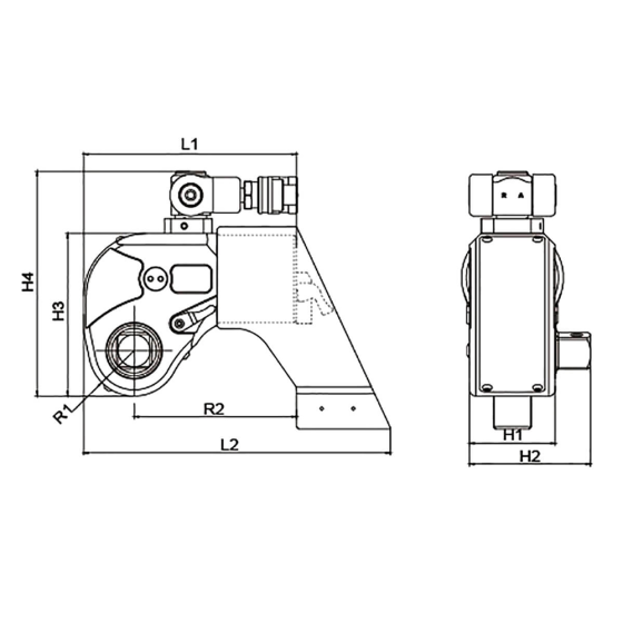 Гайковерт гидравлический с приводным квадратом, 1 1/2″, 752-7528 Нм [HRH-WE03075280]