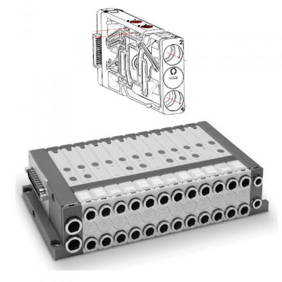 Клапан пневматический 2 x 3/2 Camozzi FP2V-C