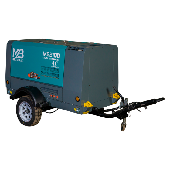 Винтовой дизельный компрессор Master Blast MB-210D-10+АС с осушителем, на шасси