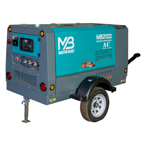 Винтовой дизельный компрессор Master Blast MB-210D-10+АС с осушителем, на шасси