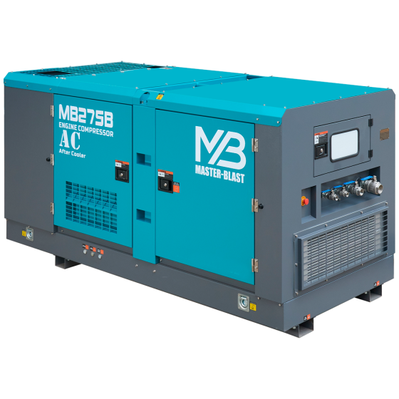 Винтовой дизельный компрессор Master Blast MB-275В-7+АС с осушителем, на раме