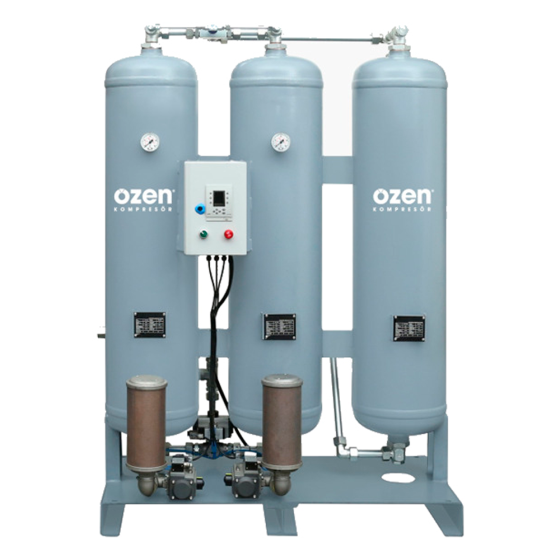 Адсорбционный осушитель OZEN ODD+CT-0,8 холодной регенерации, встроенная угольная колонна, 40 бар